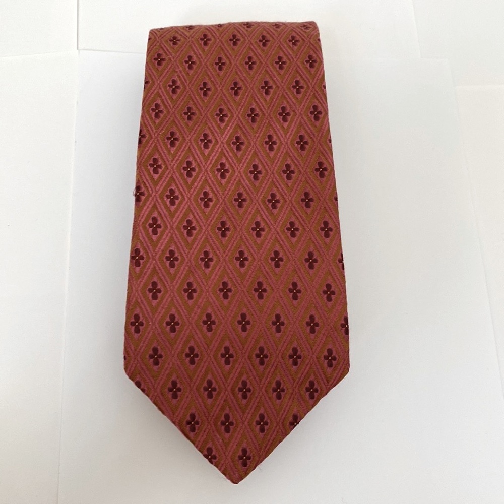 Vintage Ike Behar Silk Geometric Diamond Tie